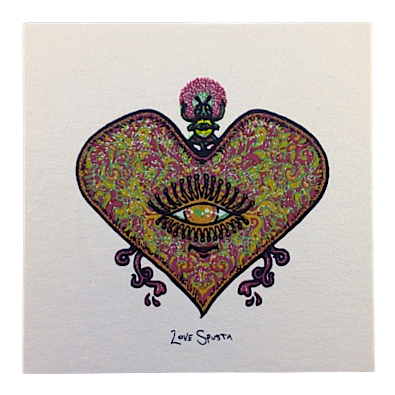 Marq Spusta
Spusta Love
Screen print
3 x 3 in 

Plate signed