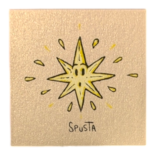 Marq Spusta Star (Nude Shimmer) Screen print  2 x 2 in  Plate signed