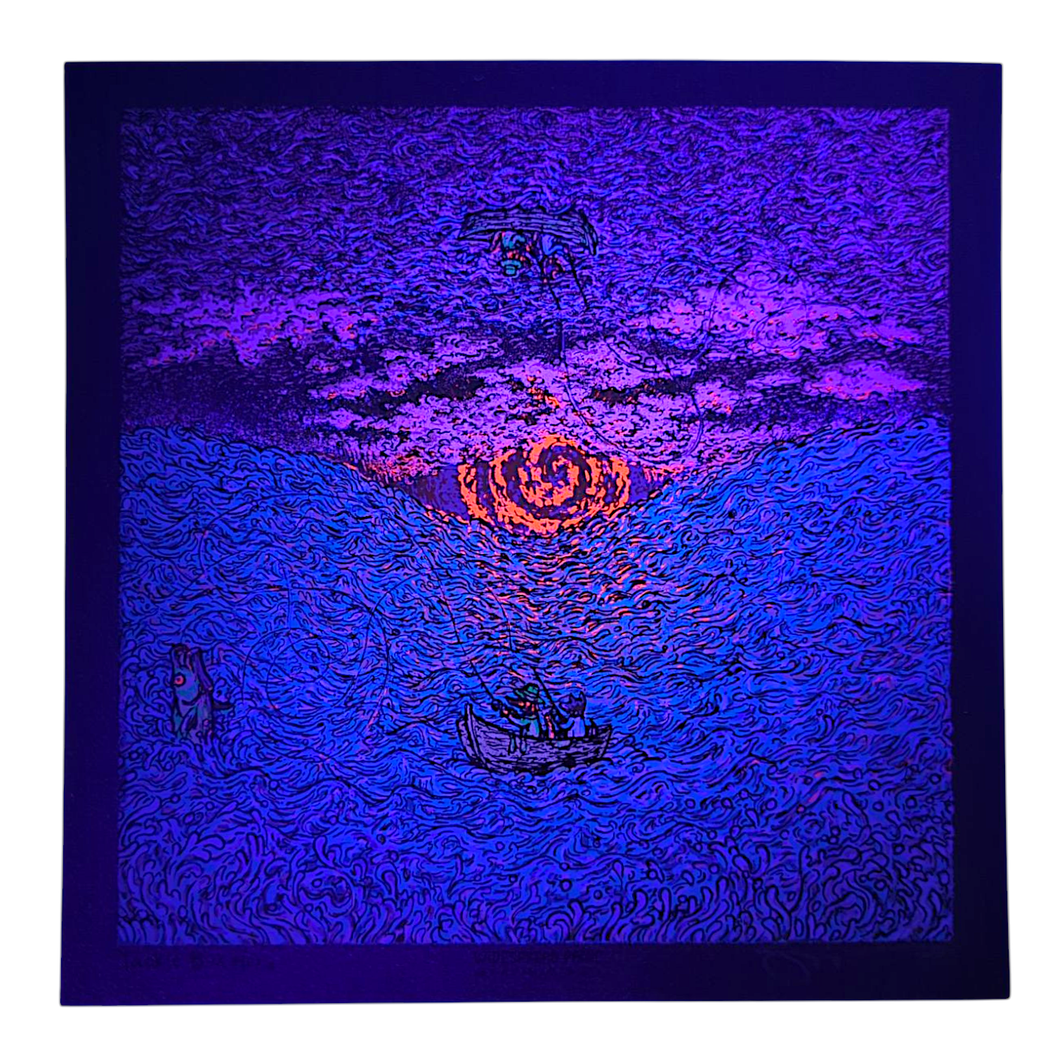Marq Spusta
Cosmic Confidante (Black), 2025
Screen print 
8 x 8 in

Hand Signed by the artist. Imagery is from the singles cover art from the Widespread Panic album, Snake Oil King.