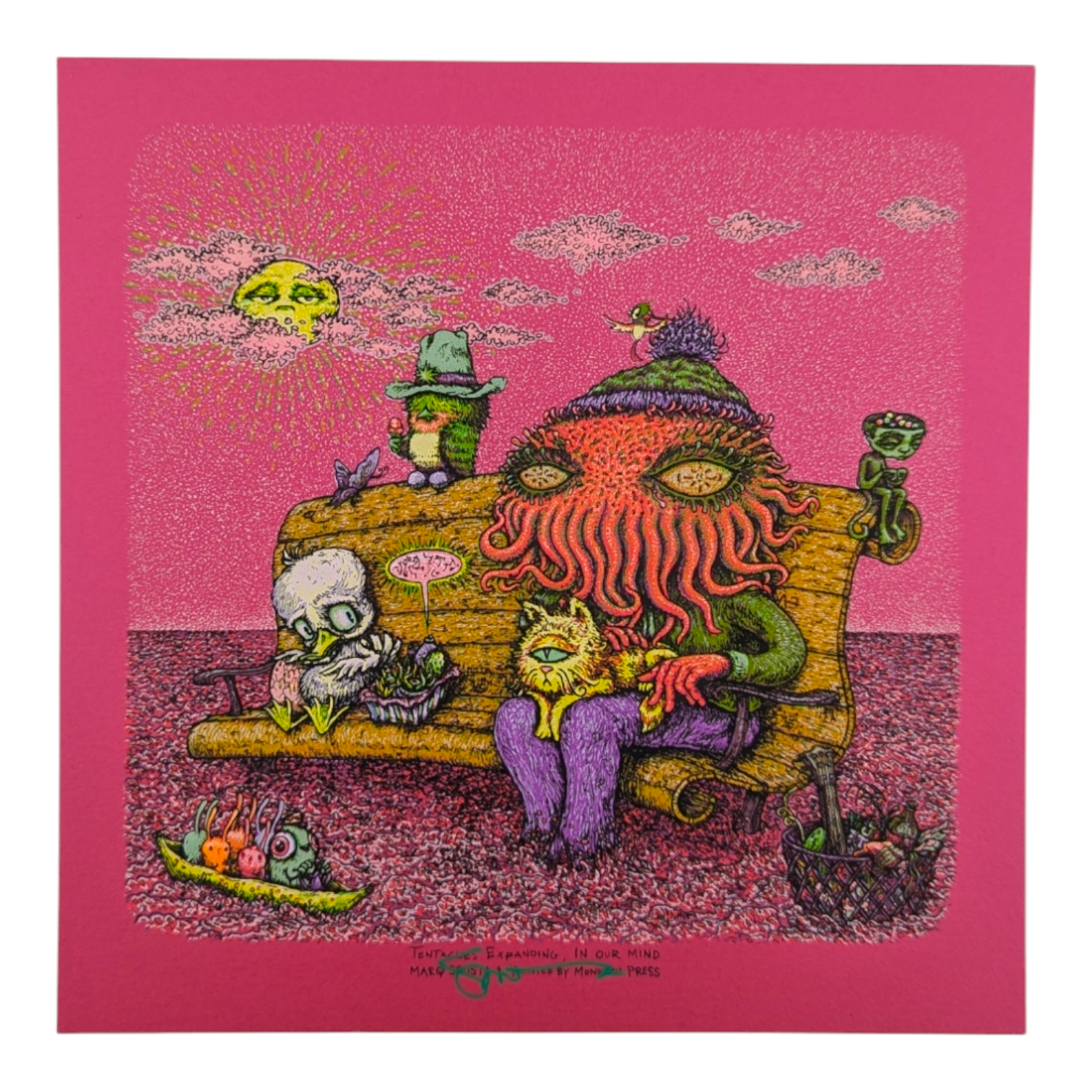 Marq Spusta
Tentacles Expanding in Our Mind (Sticky Pink), 2021
Screen print 
7 x 7 in

Signed by the artist