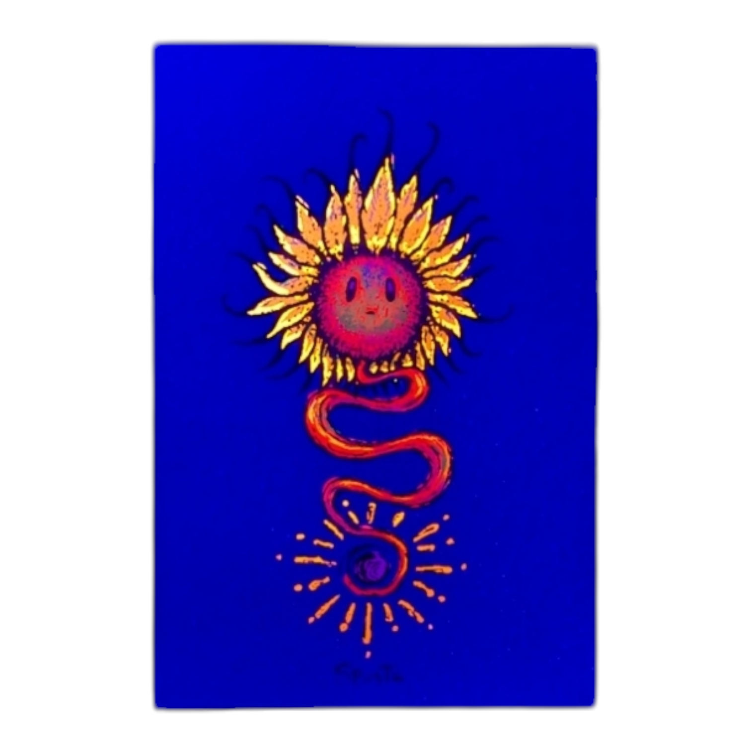 Marq Spusta The Sunflower (Nude Shimmer) Screen print  3 x 2 in  Plate signed.