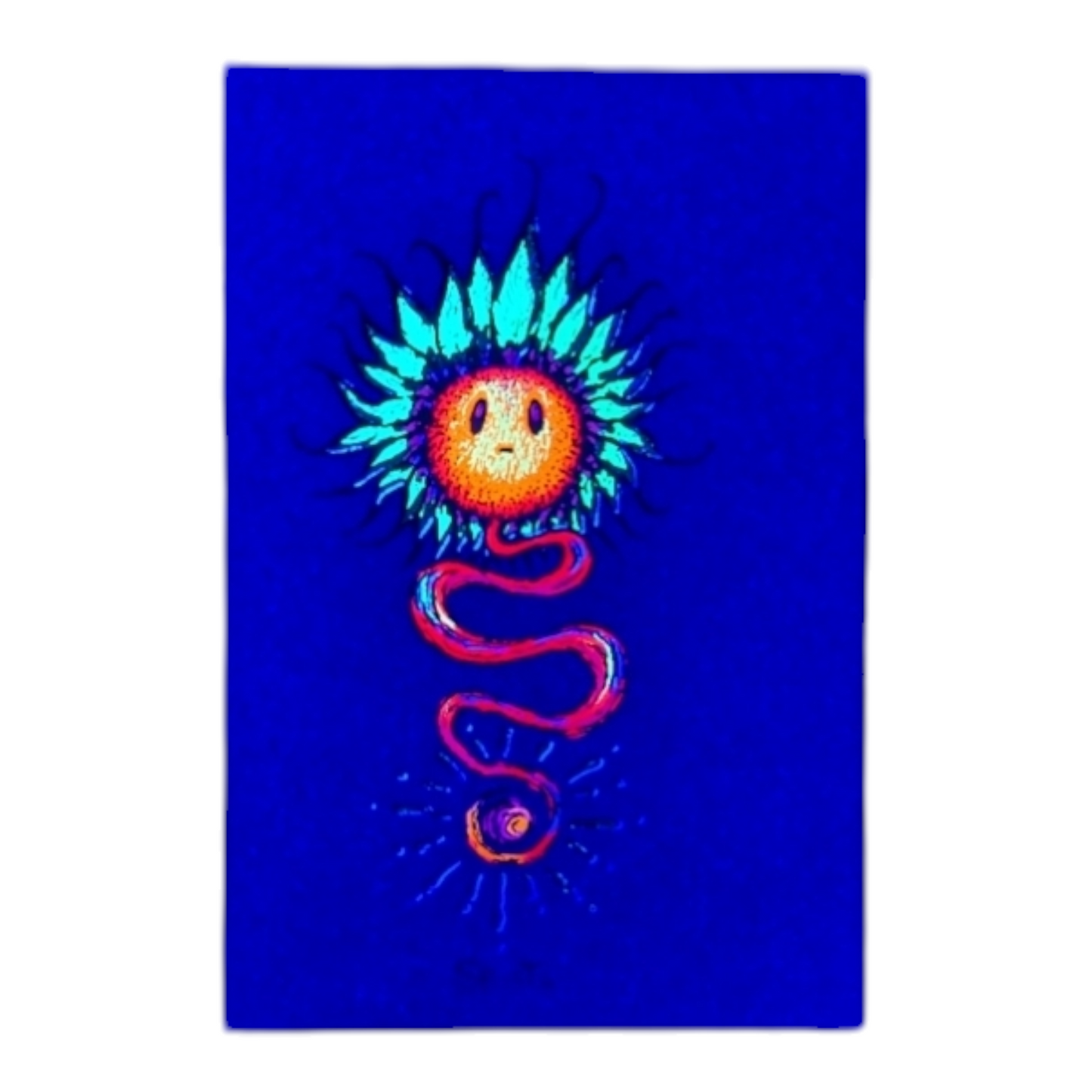 Marq Spusta The Sunflower (Purple Shimmer) Screen print  3 x 2 in  Plate signed.