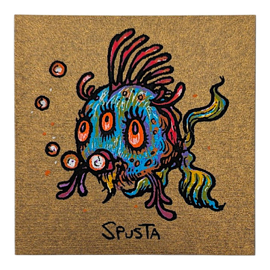 Marq Spusta
Third Eye Fish (Dirty Gold)
Screen print
2 x 2 in

Plate Signed