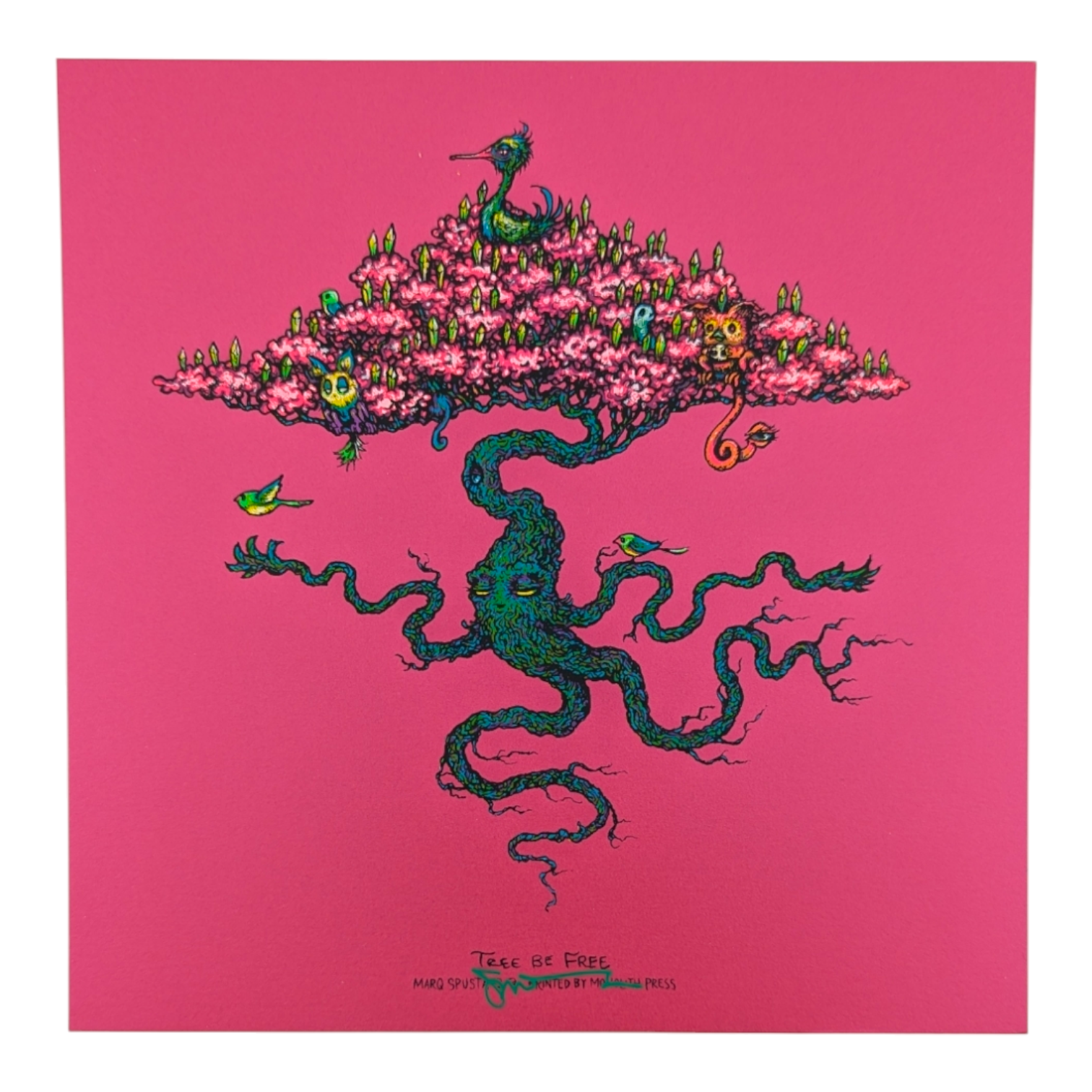 Marq Spusta
Tree Be Free (Sticky Pink), 2023
Screen print 
7 x 7 in

Signed by the artist