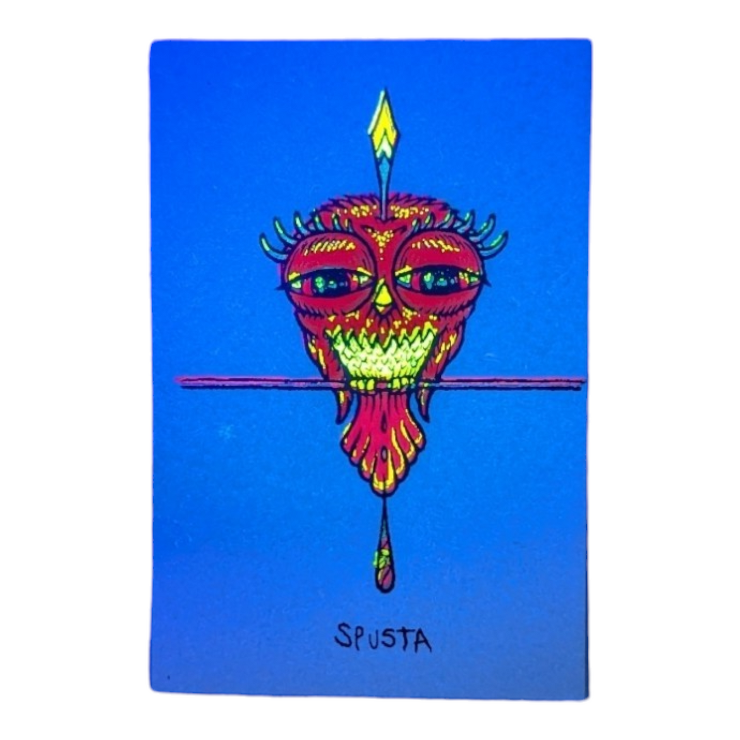 Marq Spusta Tweet (Crystalized) Screen print  3 x 2 in  Plate signed.