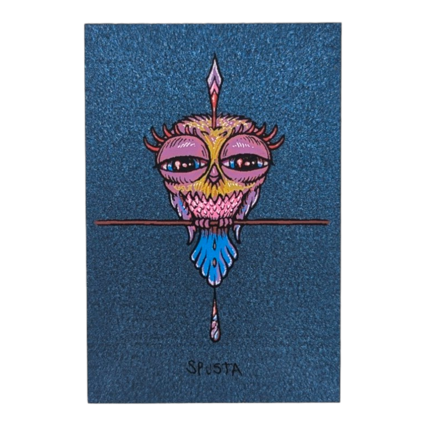 Marq Spusta Tweet (Midnight Blue Shimmer), 2020 Screen print  3 x 2 in  Plate signed