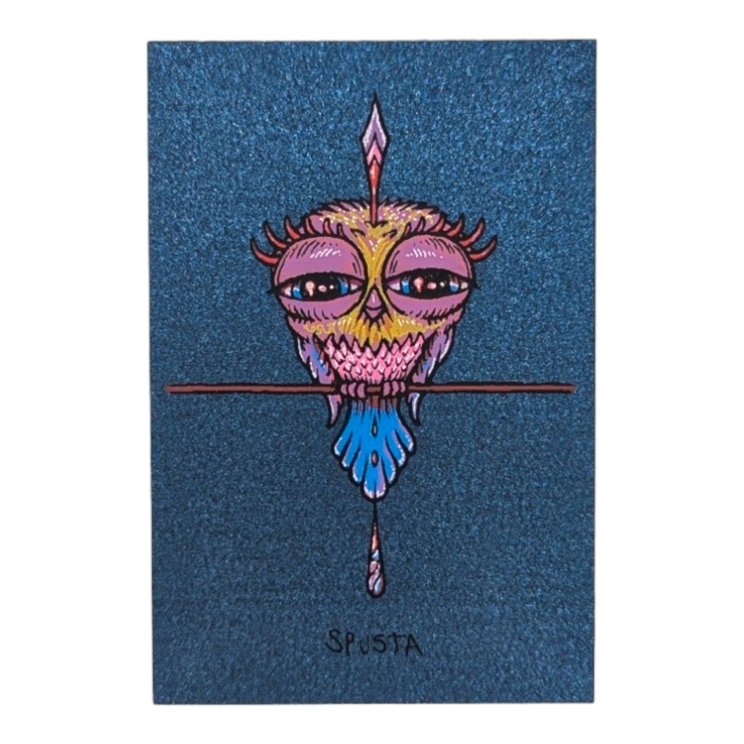 Marq Spusta Tweet (Midnight Blue Shimmer), 2020 Screen print  3 x 2 in  Plate signed