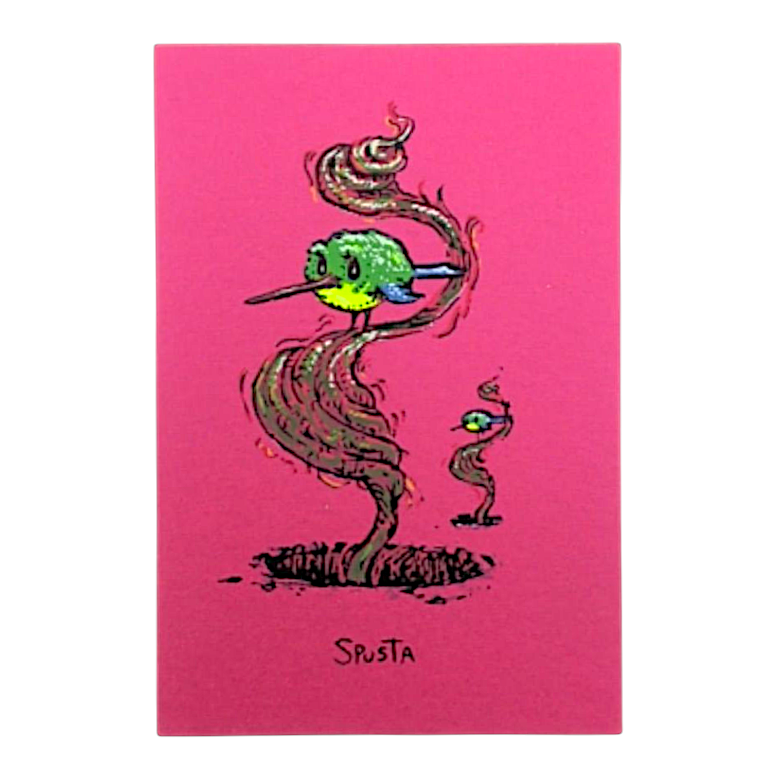Marq Spusta Two Birds (Sticky Pink) Micro Print