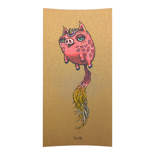 Marq Spusta
Unipigness (Dirty Gold), 2021
Screen print 
4 x 8 in
Plate signed