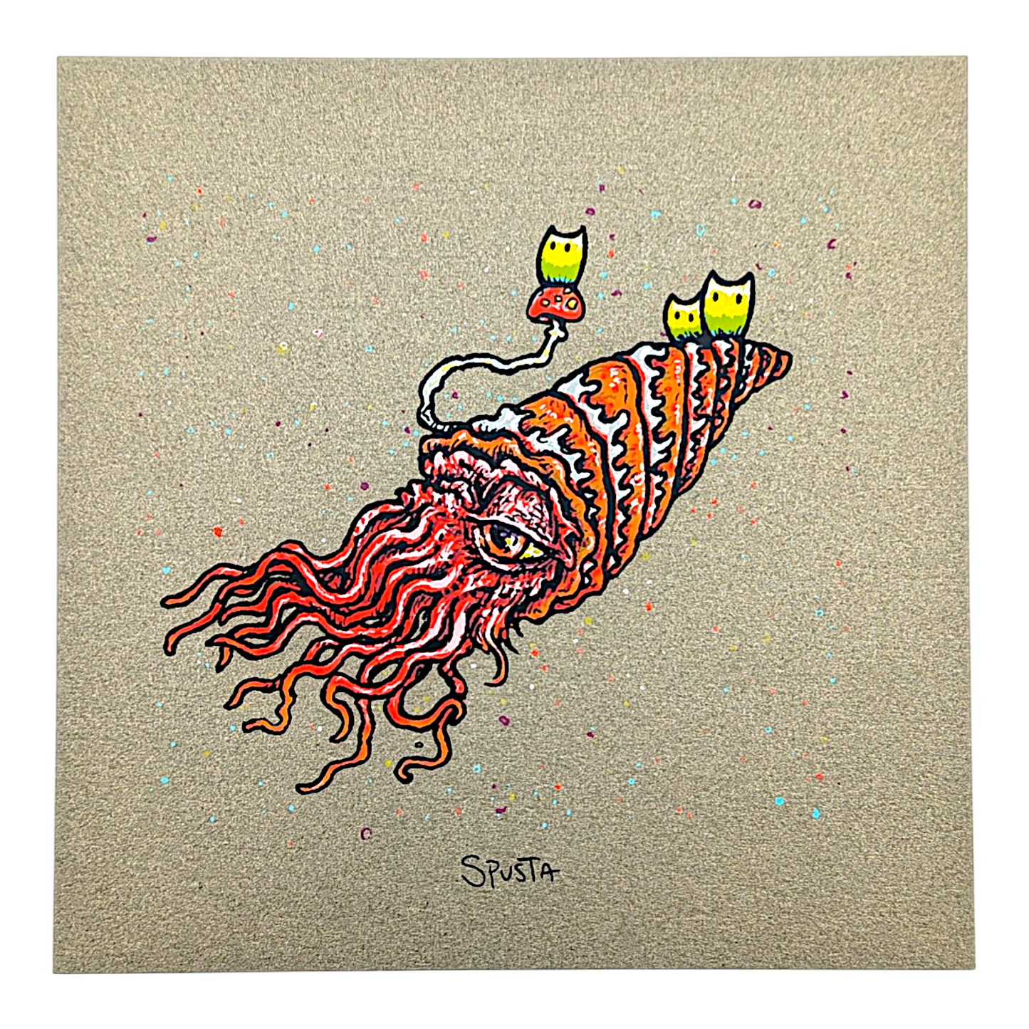 Marq Spusta
Voyageminder (Olive Shimmer), 2019
Screen print
4 x 4 in 

Plate signed