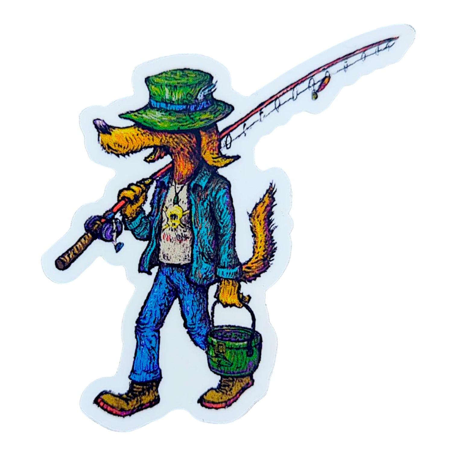 Marq Spusta Dog Fishing (We Walk Each Other Home) Sticker