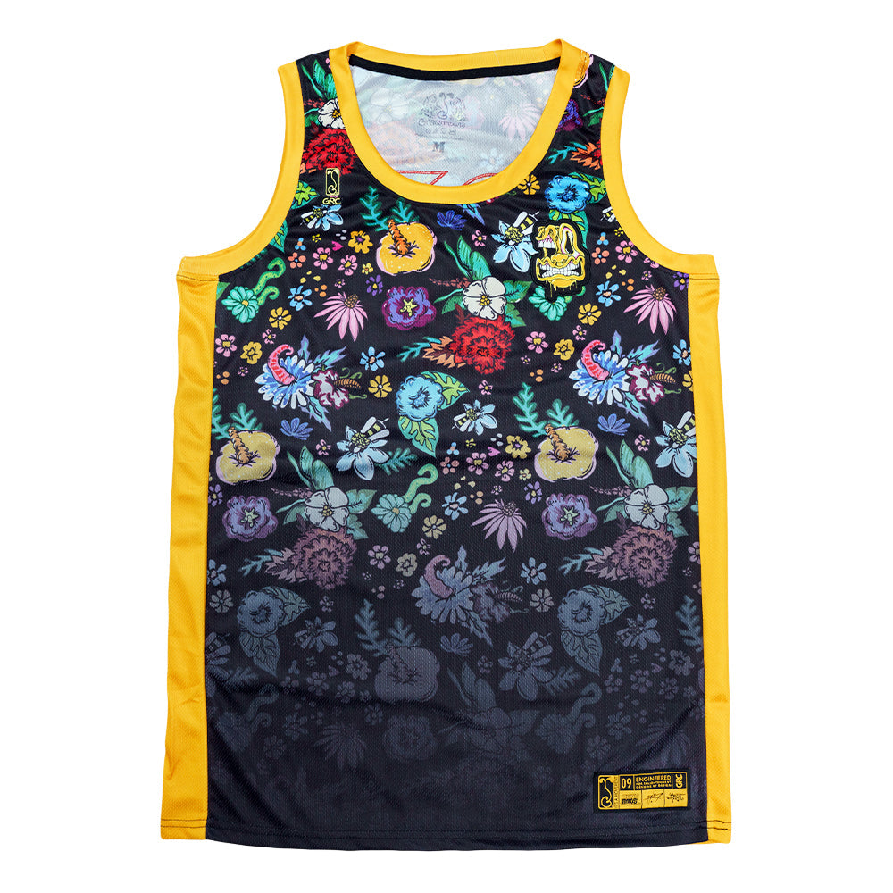 The Melty Bros Black Basketball Jersey brings the surreal world of Aaron Brooks and Vincent Gordon onto the court with bold, custom artwork that stands out from every angle. Their signature drippy style is worked into a fully sublimated design that feels equal parts collectible and wearable. Lightweight, breathable fabric keeps it comfortable while the artwork keeps it unmistakably Melty Bros.

Produced in a limited run, this jersey is crafted for collectors and fans who want something rare and artist drive
