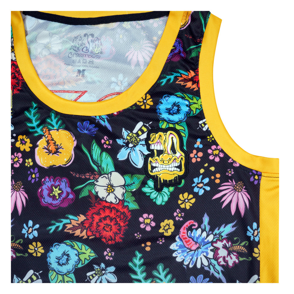 The Melty Bros Black Basketball Jersey brings the surreal world of Aaron Brooks and Vincent Gordon onto the court with bold, custom artwork that stands out from every angle. Their signature drippy style is worked into a fully sublimated design that feels equal parts collectible and wearable. Lightweight, breathable fabric keeps it comfortable while the artwork keeps it unmistakably Melty Bros.

Produced in a limited run, this jersey is crafted for collectors and fans who want something rare and artist drive