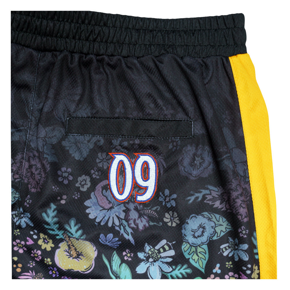 Melty Bros (Aaron Brooks x Vincent Gordon) Black Mesh Shorts 
- Exclusive Melty Bros artwork by Aaron Brooks and Vincent Gordon 
- Fully sublimated design with crisp color and detail 
- Limited edition 
- Lightweight breathable mesh construction 
- Comfortable elastic waistband with adjustable drawcord 
- Signature embroidery details 