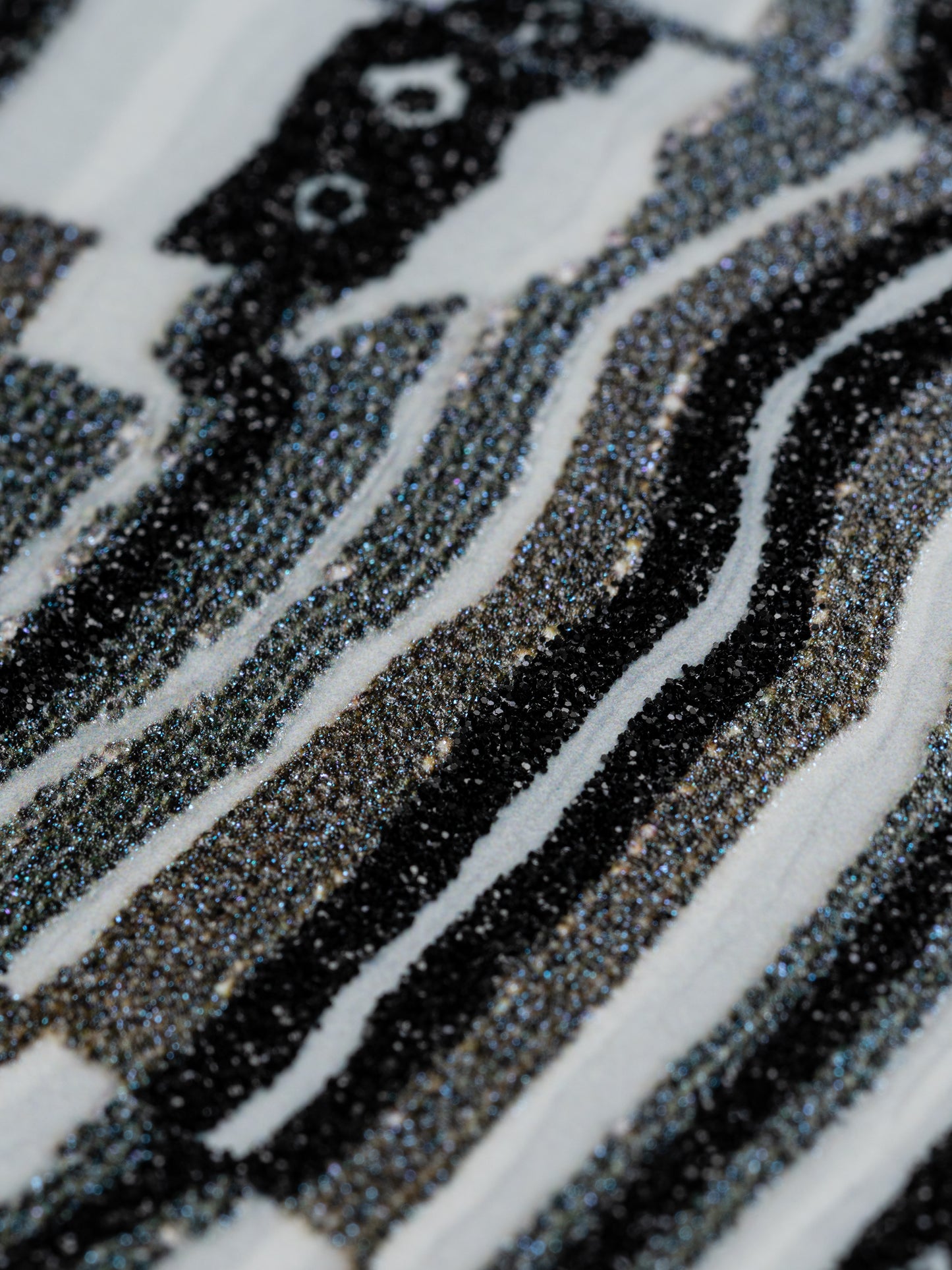 Mickalene Thomas
Maya, 2024
UV pigment print on 410gsm Somerset Tub Sized Radiant White paper with 4 metallic silkscreen glitter and shimmer layers, a CMYK silkscreen central panel and matte varnish seal
23.35 x 20.67 in
Edition 732

Hand signed by the artist (lower right corner) + numbered (lower left corner). Accompanied by Certificate of Authenticity.