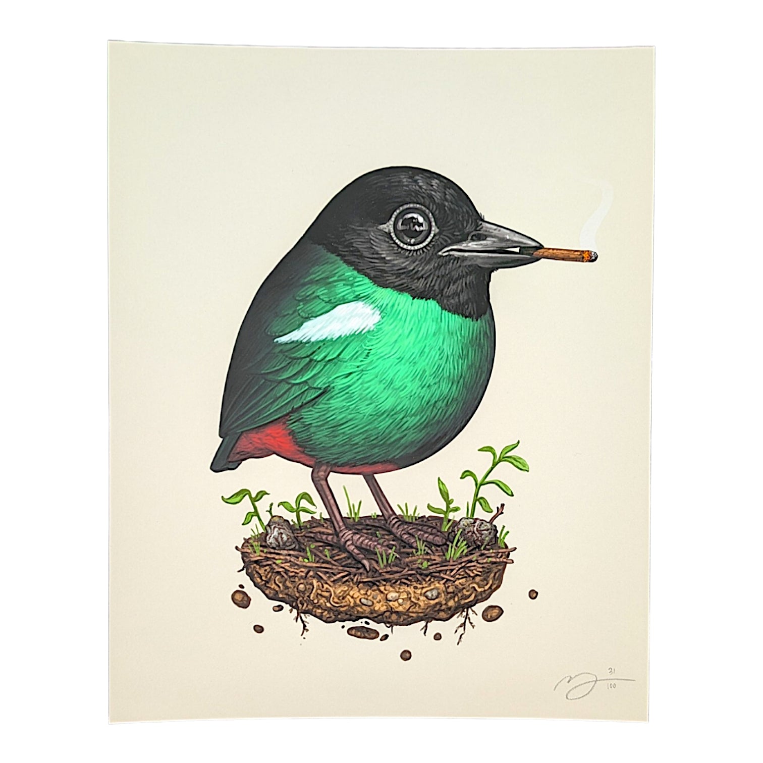 Mike Mitchell Emerald Tanager, 2024 Archival Print on Cotton Rag Paper 8 x 10 in Edition of 420 Hand signed + numbered by the artist