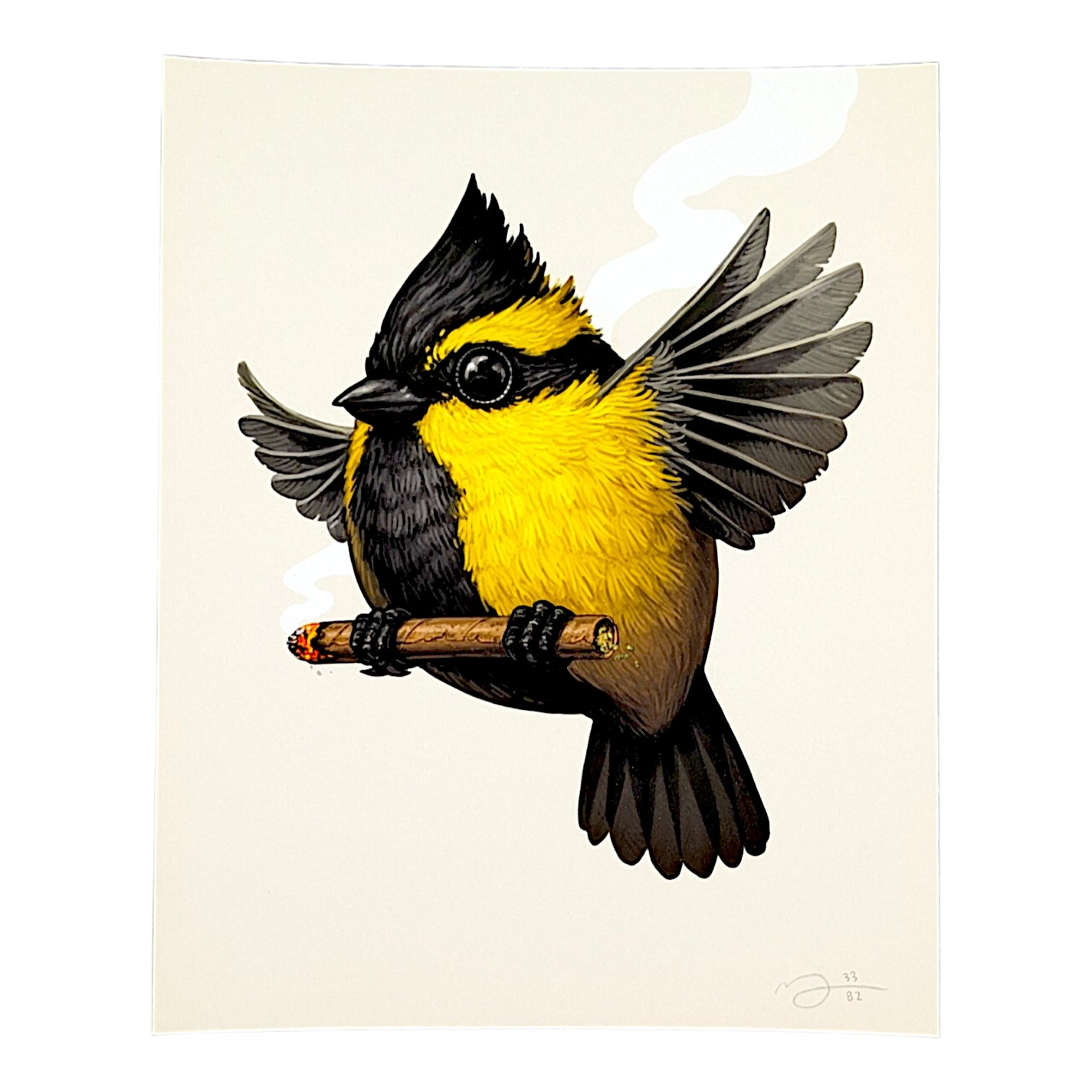 Mike Mitchell Himalayan Black-lored Tit Companion (Blunt), 2024 Archival Print on Cotton Rag Paper 8 x 10 in Edition of 82 Hand signed + numbered by the artist