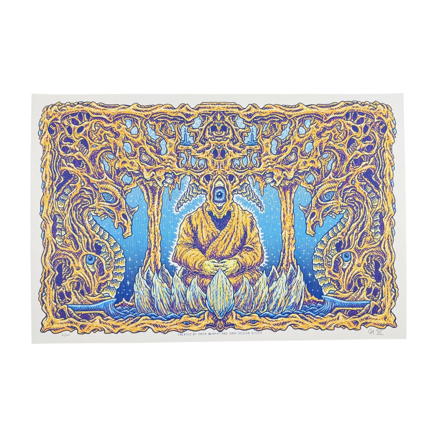 Owen Murphy AKA One Drop Design Studio 
Dragon's Lair, 2026
6 color screen print on French White Wash paper
12 x 18 in
Edition of 60

Hand signed + numbered by the artist