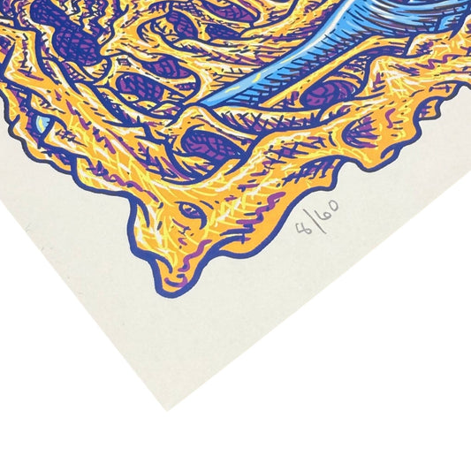 Owen Murphy AKA One Drop Design Studio 
Dragon's Lair, 2026
6 color screen print on French White Wash paper
12 x 18 in
Edition of 60

Hand signed + numbered by the artist