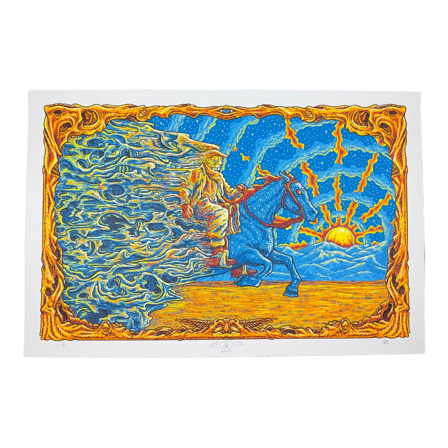 Owen Murphy AKA One Drop Design Studio 
Mystic's Ride, 2026
Screen print
16 x 24 in
1/1 

Hand signed, numbered  + doodled by the artist