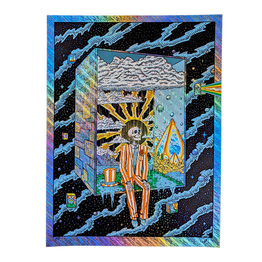 Owen Murphy
The Box (Rapture Foil), 2026
6 color screenprint on rapture foil paper
18 x 24 in
AP

Hand signed + numbered by the artist