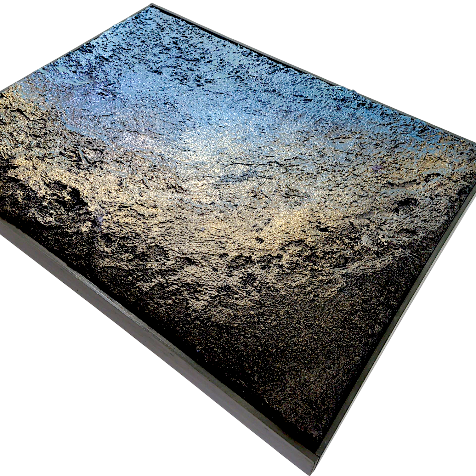 Rick Medina 
Elowah, 2022  
Mixed media on canvas
18 x 24 in

Hand signed + dated by the artist on verso. From Rick Medina's Celestial Core Samples series

Custom frame:

18.5 x 24.5 x 1.75 in
Custom framed by the artist
*These paintings are constructed without a specific orientation or directionality - the work moves like a compass, and can be displayed in any orientation. For additional viewpoints, please visit "Elowah" here