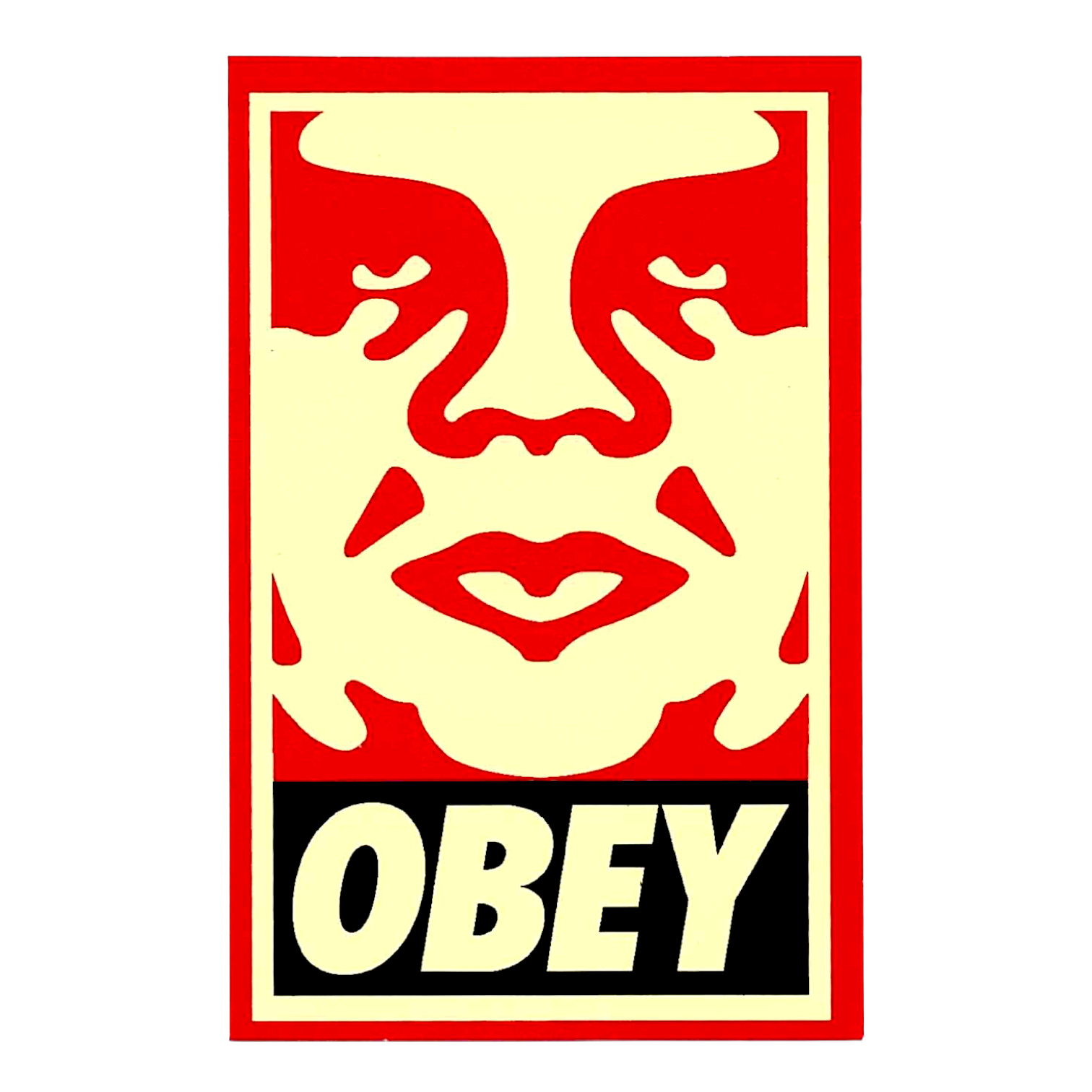 Shepard Fairey Icon (Gold, Black and Red) Sticker