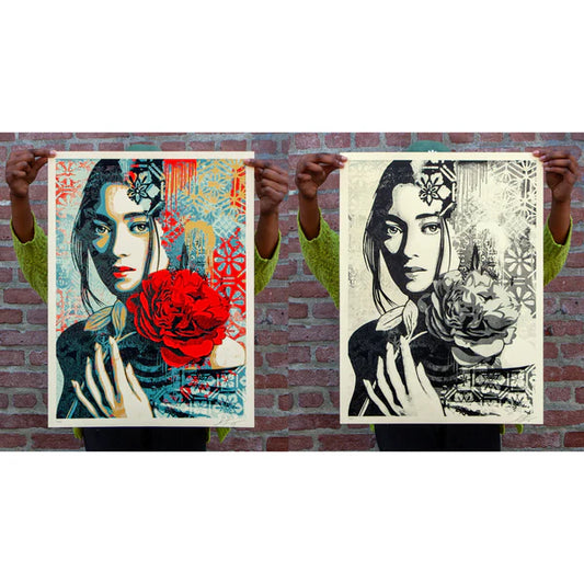 Shepard Fairey
Incarnation, 2024
Set of (2) Screen Prints on thick cream Speckletone paper
18 x 24 in
Edition of 550

Hand Signed and Numbered by the artist. Accompanied by Digital Certificate of Authenticity provided by Verisart. Set includes matching edition numbered prints.