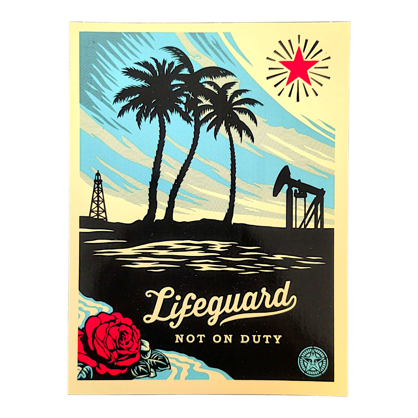 Shepard Fairey Lifeguard Not on Duty Sticker