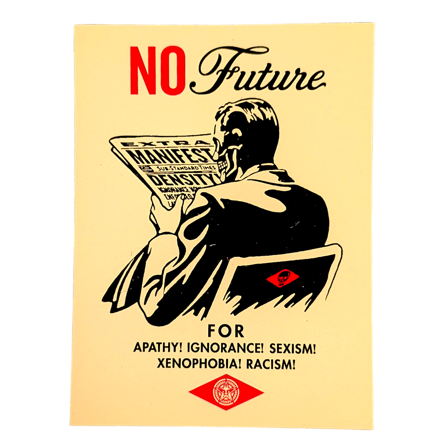 Shepard Fairey No Future Sticker