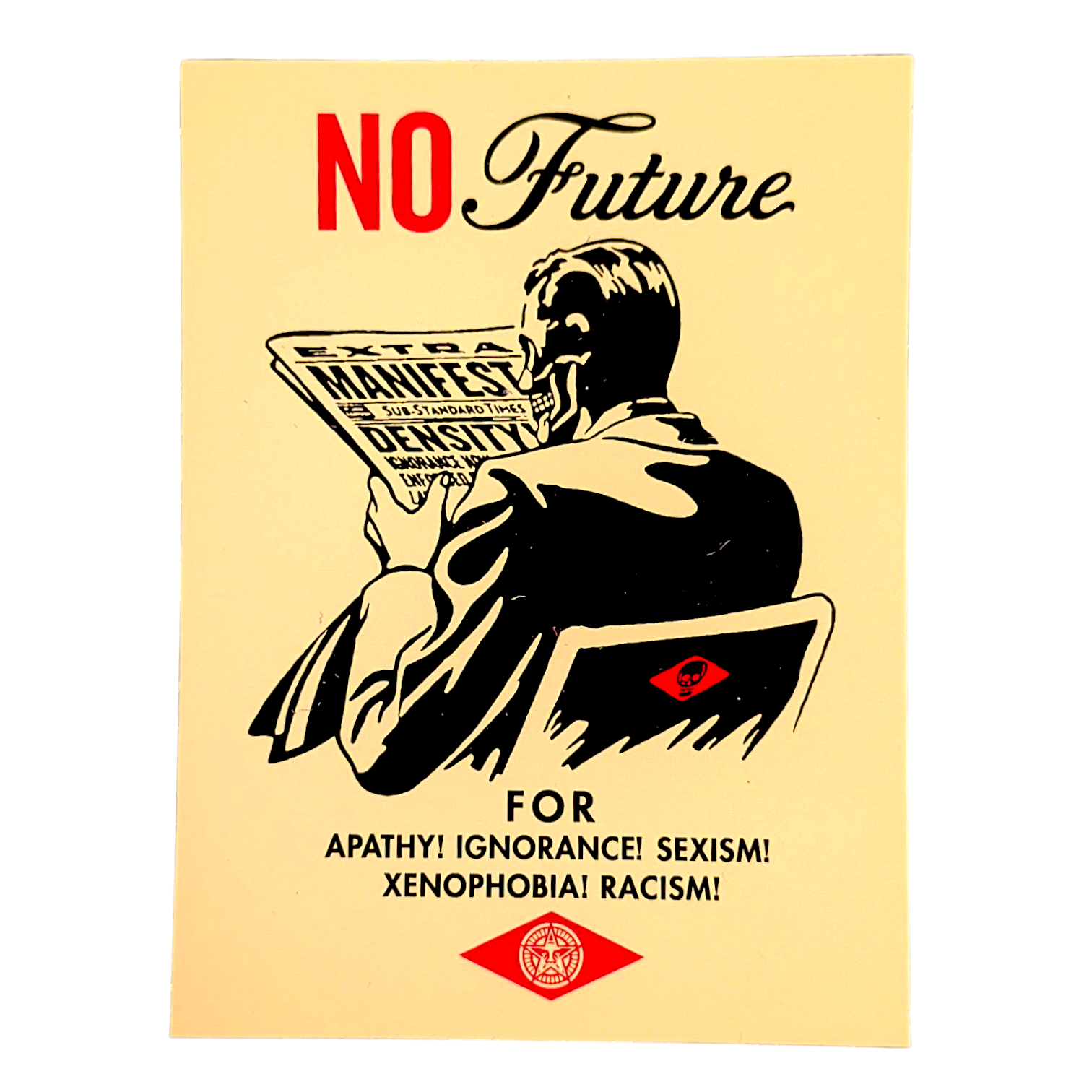 Shepard Fairey No Future Sticker