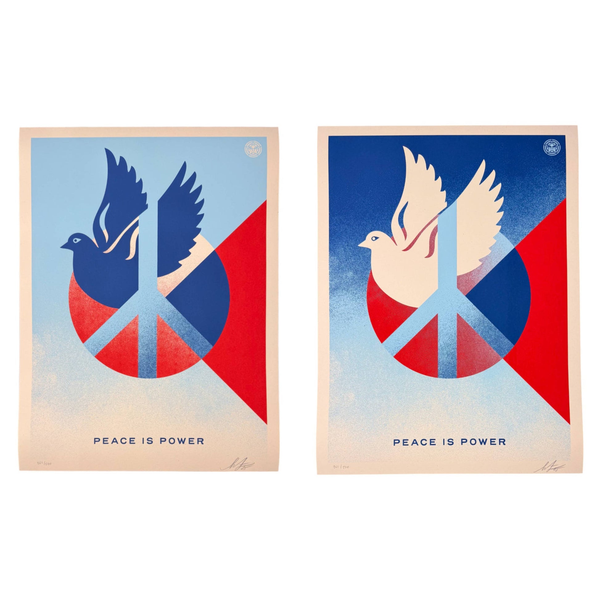 Shepard Fairey "Peace is Power" Matching Number Print Set