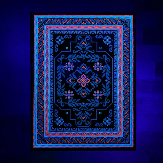 Shipwrecked Bitrug, 2026 UV & Glow Screen Print on Moodmat 8.25 x 11 in Edition of 111
