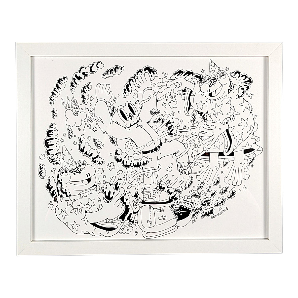 Skully Vibes First Meeting, 2025 Ink on Bristol 14 x 11 in loose | 15 x 12 in framed Hand signed by the artist