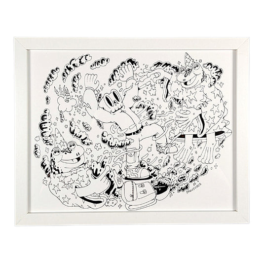 Skully Vibes First Meeting, 2025 Ink on Bristol 14 x 11 in loose | 15 x 12 in framed Hand signed by the artist