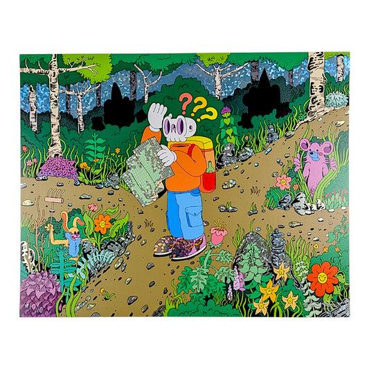 Skully Vibes
Lost in the Woods, 2026
Holo-giclée with embossed gloss
16 x 20 in
Edition of 10

Hand signed + numbered by the artist