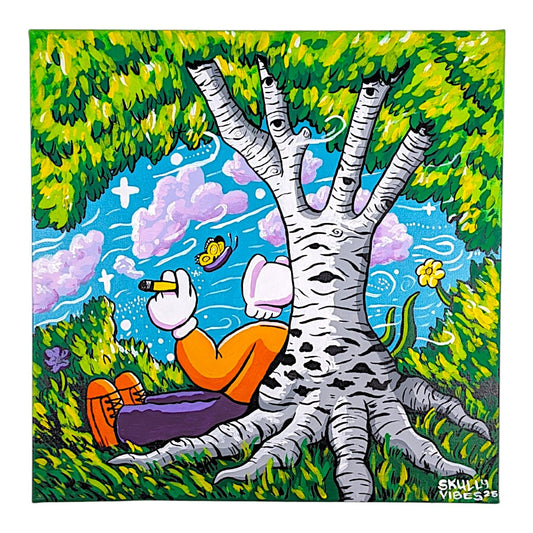 Skully Vibes
Summer Breeze, 2025
Acrylic on canvas
16 x 16 in

Hand signed + dated by the artist