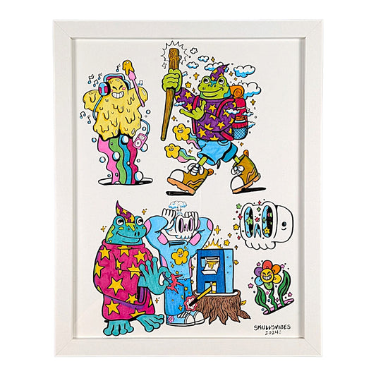 Skully Vibes Wizard Press, 2024 Ink and Copic Marker on Bristol 11 x 14 in loose | 12 x 15 in framed Hand signed + dated by the artist
