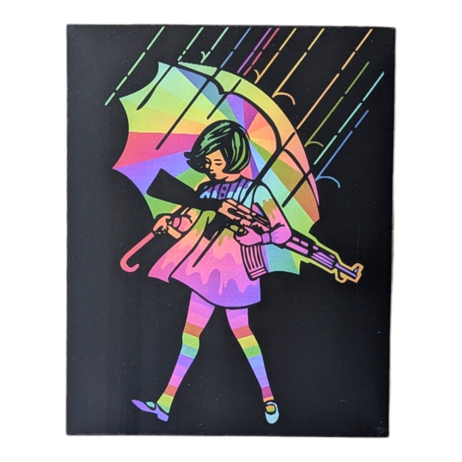 Slinger x Wookerson Untitled (Rainbow Assault Girl), 2021 Lenticular Print 8 x 10 in Limited Edition