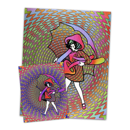 Slinger Wig Wag Shroom Girl, 2022 Set of 2 Lenticular Prints Small: 8 x 10 in | Large: 16 x 20 in Small: Edition of 120 | Large: Edition of 20   Hand Signed, Numbered + Dated by the artist on verso