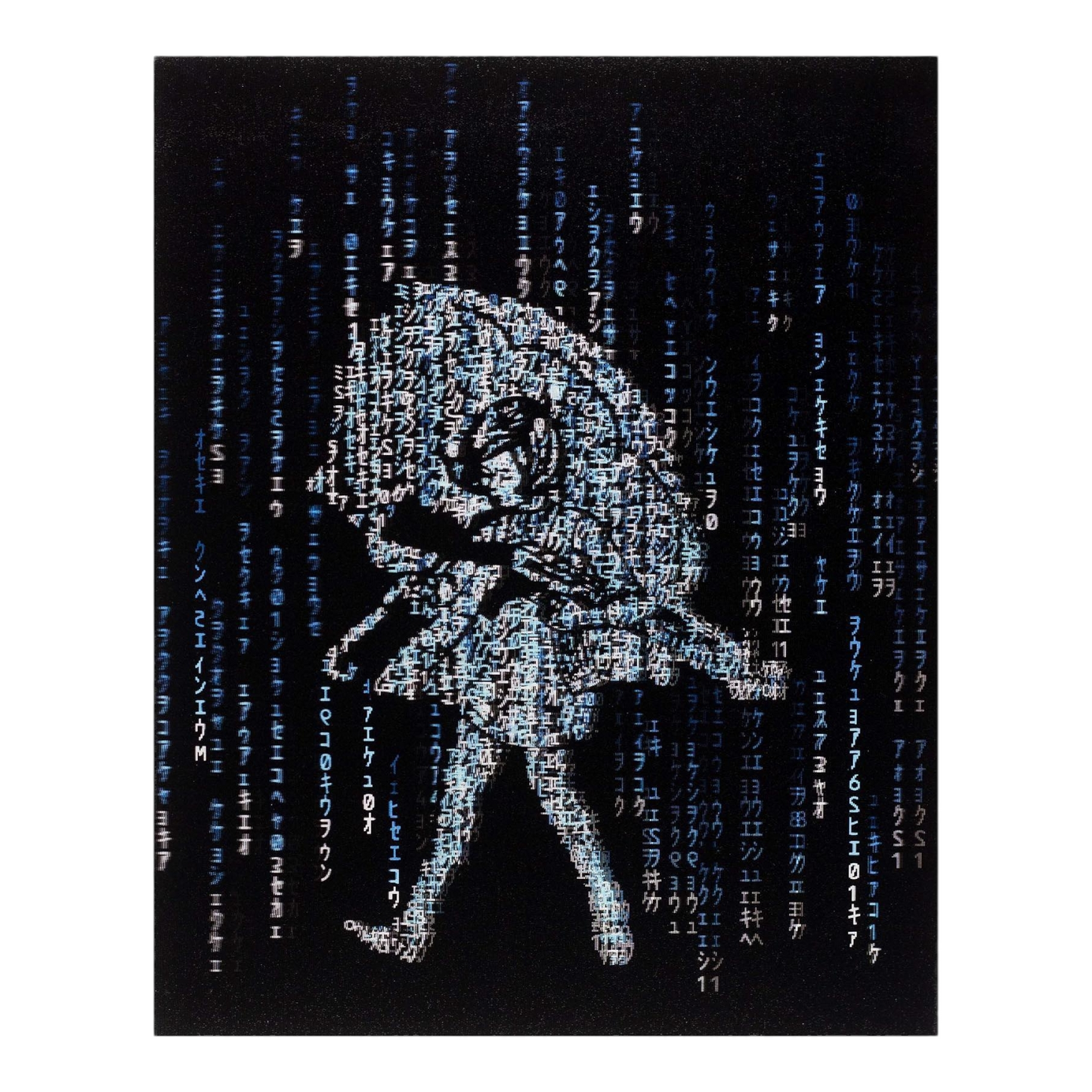 Slinger x Pyroscopic Matrix Assault Girl (Blue), 2021 Lenticular Print 8 x 10 in Edition of 10  Hand Signed + Dated by the artists on verso