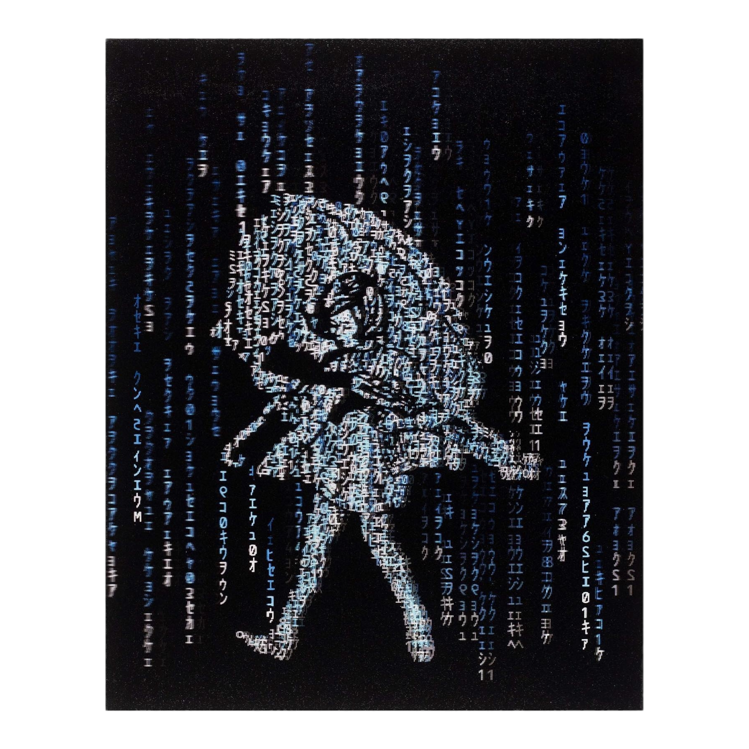 Slinger x Pyroscopic Matrix Assault Girl (Blue), 2021 Lenticular Print 8 x 10 in Edition of 10  Hand Signed + Dated by the artists on verso