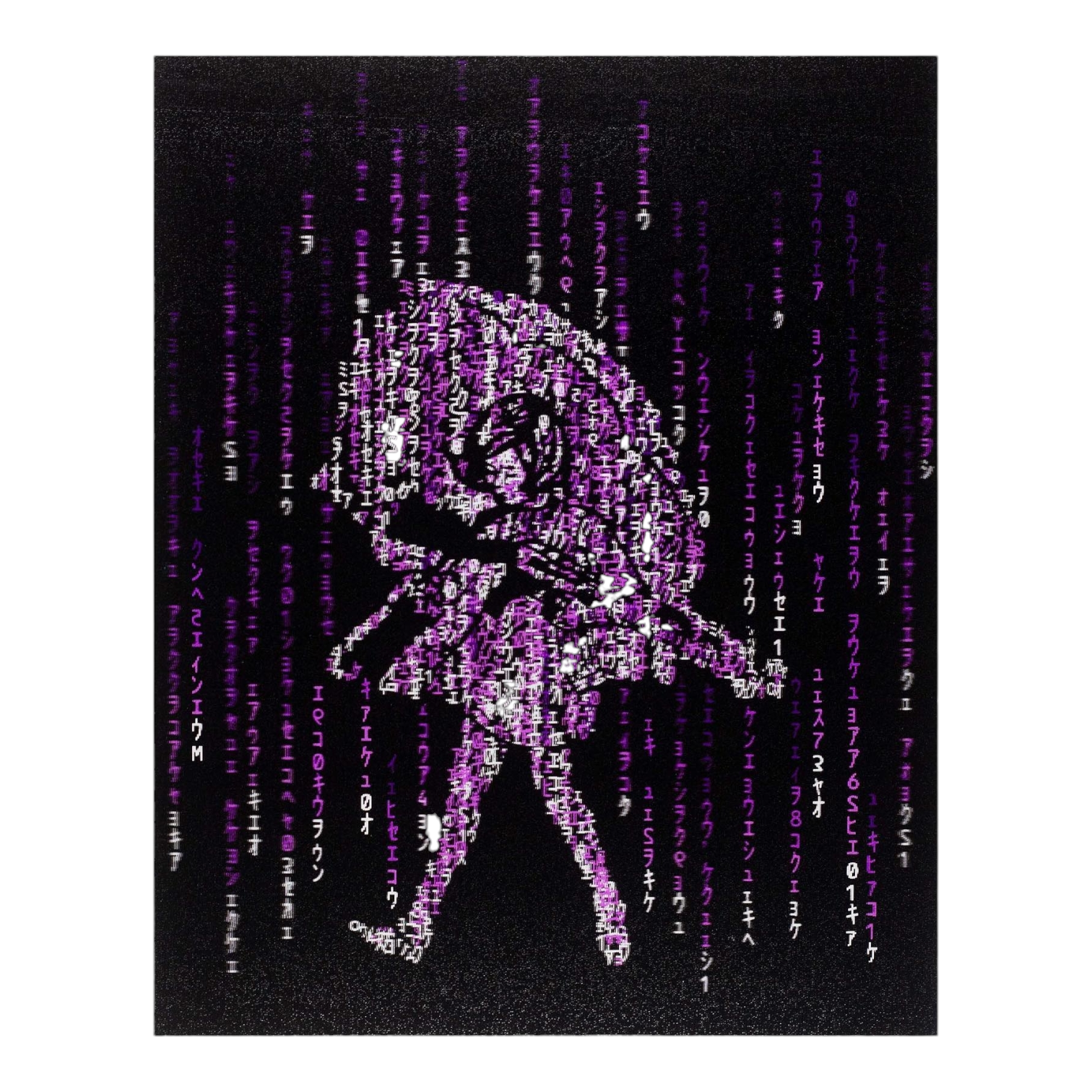 Slinger x Pyroscopic Matrix Assault Girl (Purple), 2021 Lenticular Print 8 x 10 in Edition of 10  Hand Signed + Dated by the artists on verso