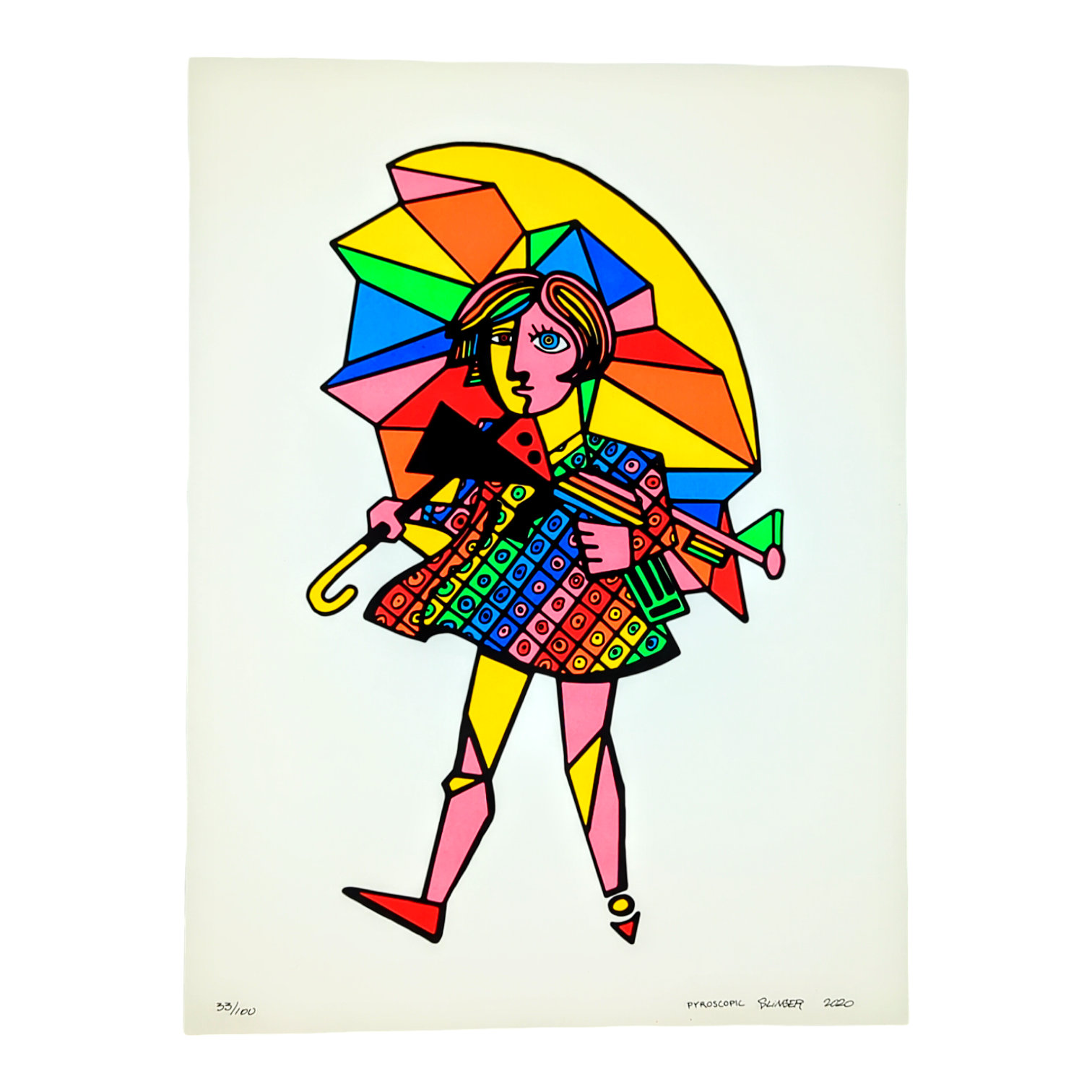 Slinger x Pyroscopic
Rainbow Picasso Assault Girl 2020
Screen Print on 140 lb Archival Paper
18 x 24 in
Edition of 100

Hand Signed, Numbered + Dated by the artists. 