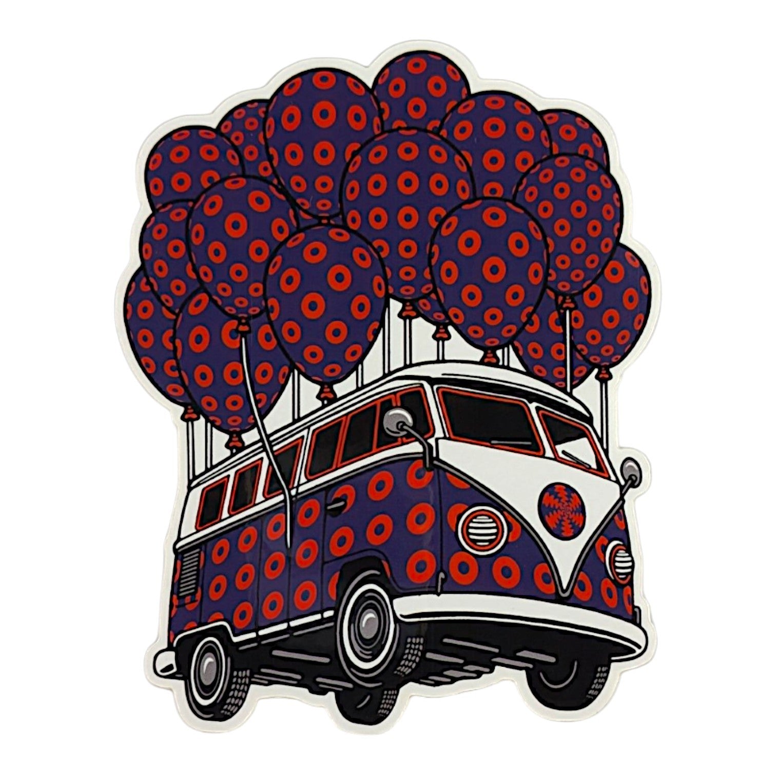Slinger x Pyroscopic (The Parking Lot Collective) Phlying Bus Vinyl sticker 3 x 4 in