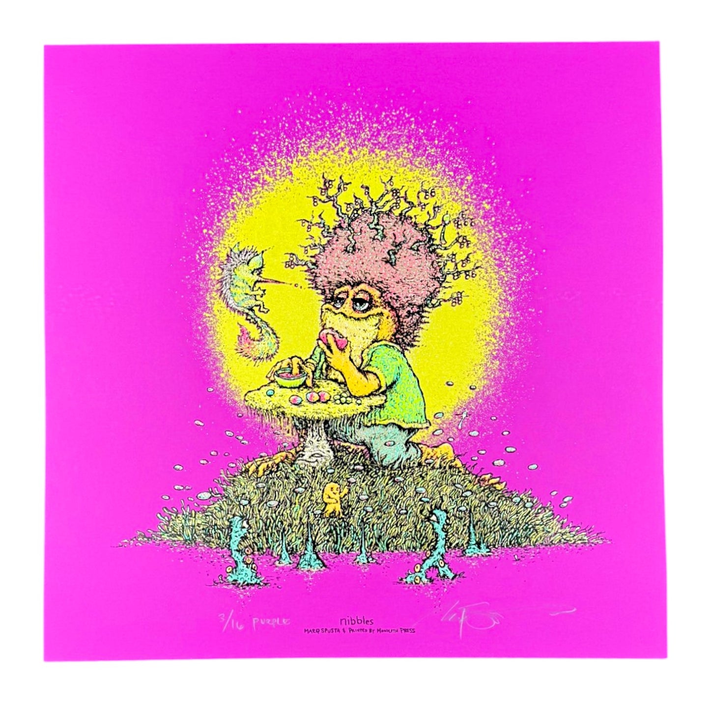 Marq Spusta
Nibbles (Purple), 2016
Screen print
12 x 12 in
Edition of 16

Hand signed + numbered by the artist