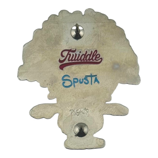 Marq Spusta
Twizby
Enamel pin
Approx. 1.5 x 1.75 in

Embossed with artist's and band's logo on verso