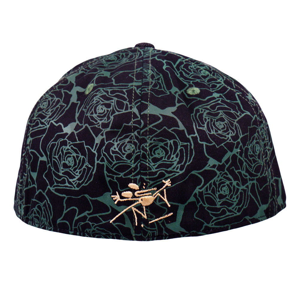 Stanley Mouse x Grassroots Mandolin Jester Never Summer Green Rose Fitted Hat
- Cotton Panels & Brim
- Screen Printed Design
- Sublimation Printing
- Square Brim
- Satin Lining 
- Stash Pocket
- Fitted Closure
- Limited Edition of 210