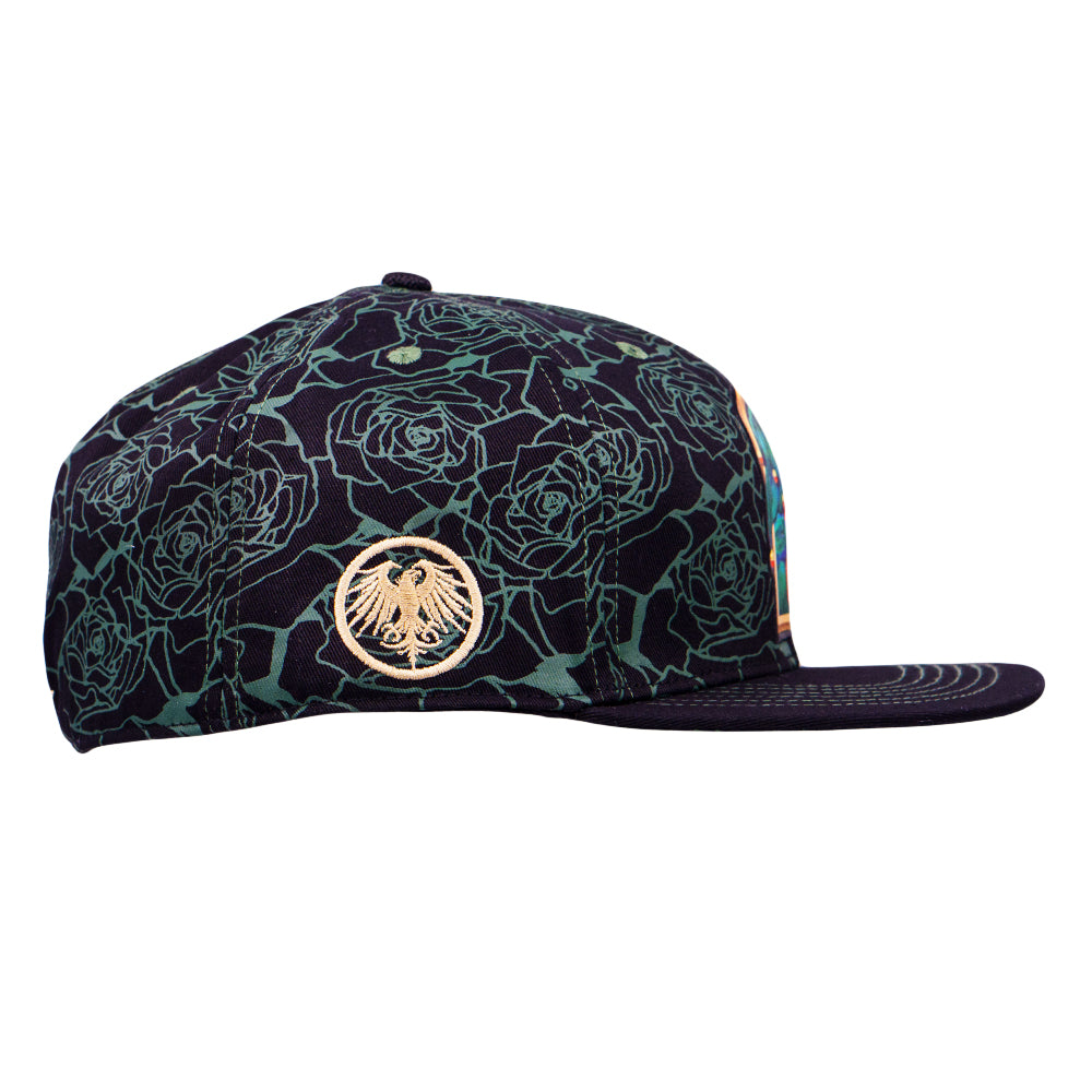 Stanley Mouse x Grassroots Mandolin Jester Never Summer Green Rose Fitted Hat
- Cotton Panels & Brim
- Screen Printed Design
- Sublimation Printing
- Square Brim
- Satin Lining 
- Stash Pocket
- Fitted Closure
- Limited Edition of 210