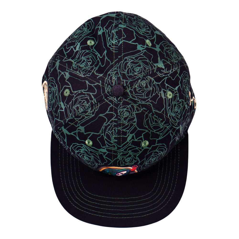 Stanley Mouse x Grassroots Mandolin Jester Never Summer Green Rose Fitted Hat
- Cotton Panels & Brim
- Screen Printed Design
- Sublimation Printing
- Square Brim
- Satin Lining 
- Stash Pocket
- Fitted Closure
- Limited Edition of 210